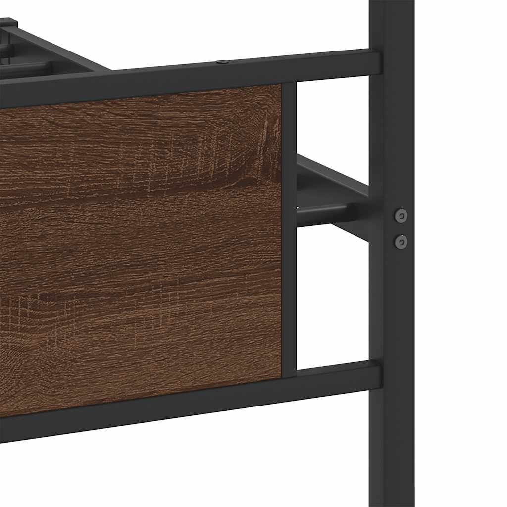 sengeramme 100x190 cm uden madras konstrueret træ brunt eg