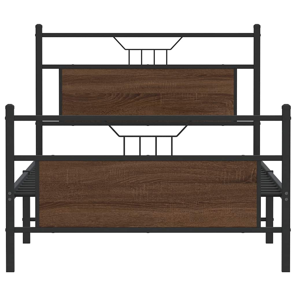 sengeramme uden madras 107x203 cm konstrueret træ brunt eg