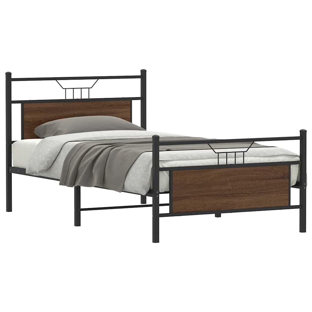 sengeramme uden madras 107x203 cm konstrueret træ brunt eg
