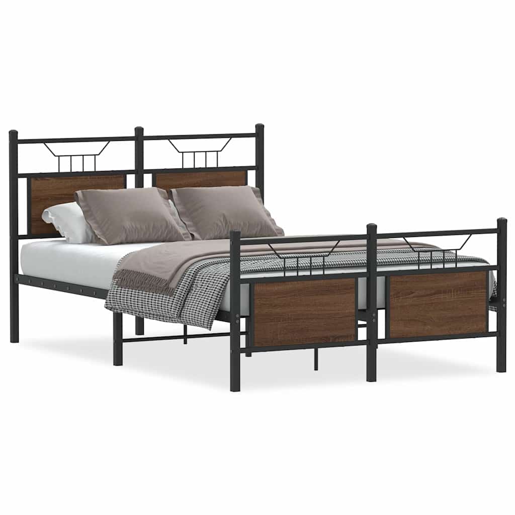 sengeramme 120x190 cm uden madras konstrueret træ brunt eg