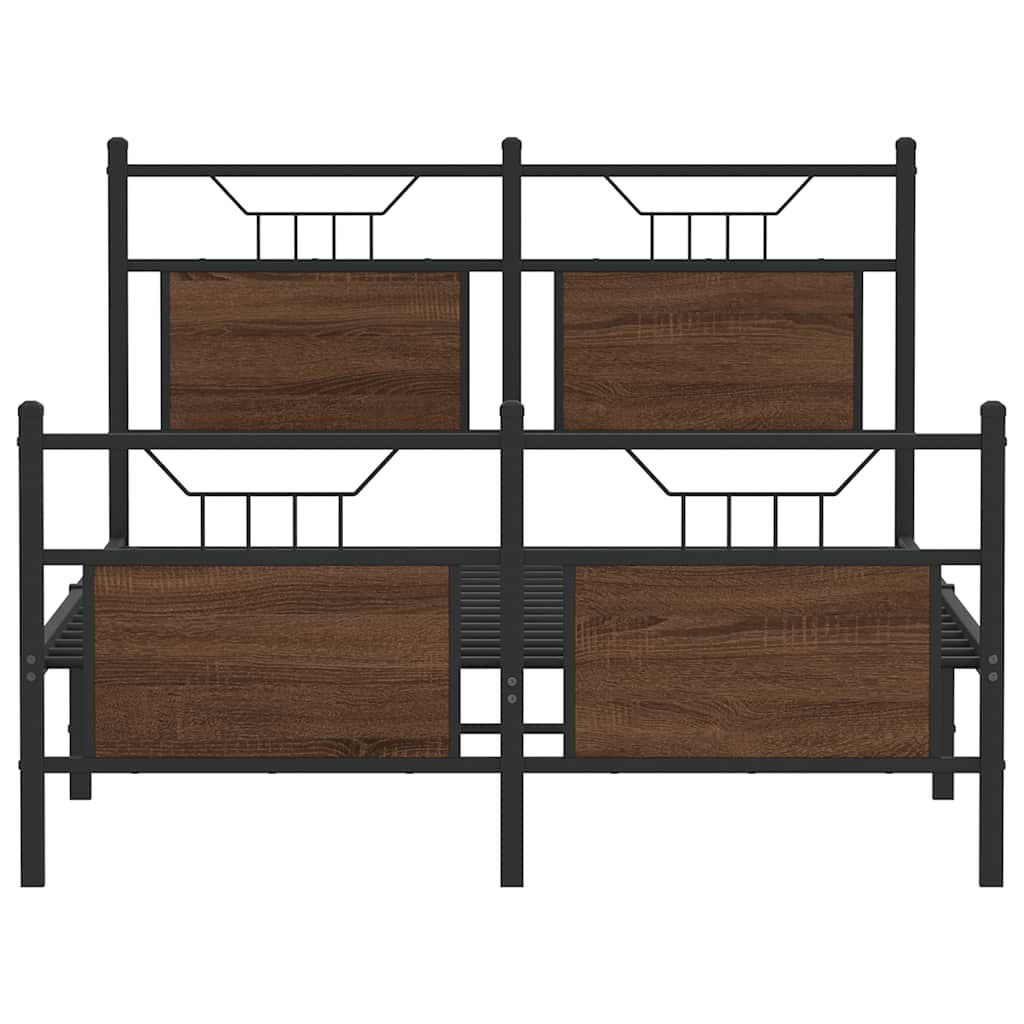 sengeramme 120x190 cm uden madras konstrueret træ brunt eg