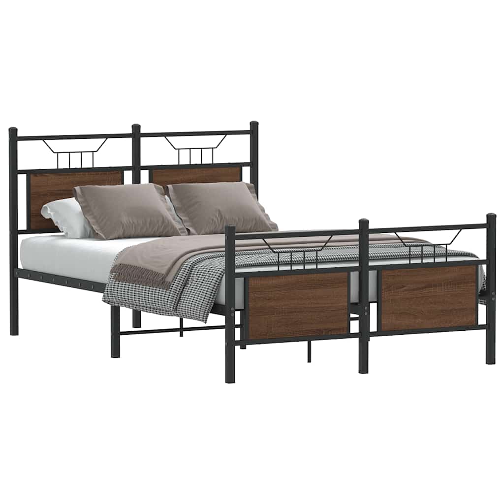 sengeramme 120x190 cm uden madras konstrueret træ brunt eg
