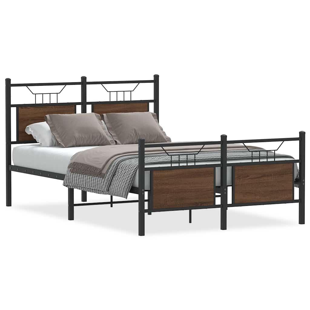 sengeramme 120x200 cm uden madras konstrueret træ brunt eg