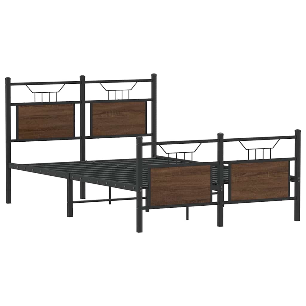 sengeramme 120x200 cm uden madras konstrueret træ brunt eg