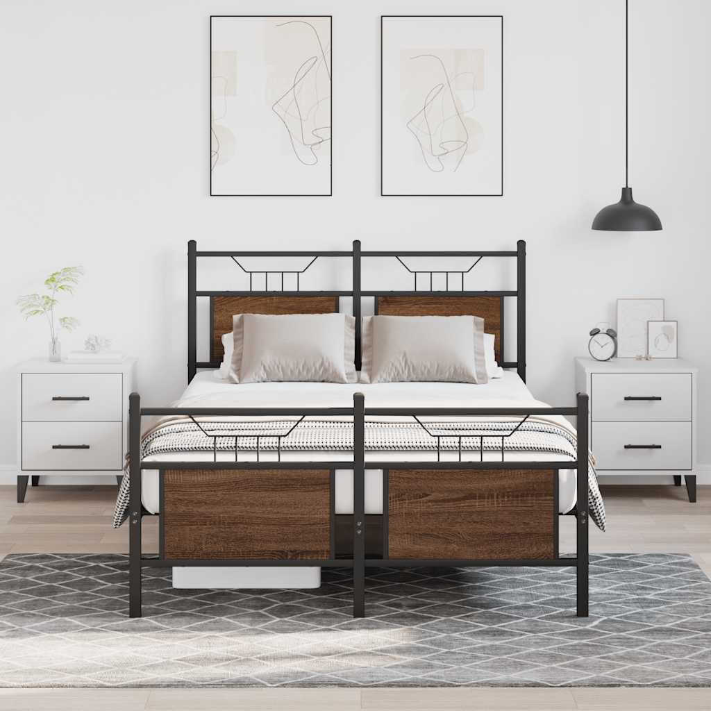 sengeramme 120x200 cm uden madras konstrueret træ brunt eg