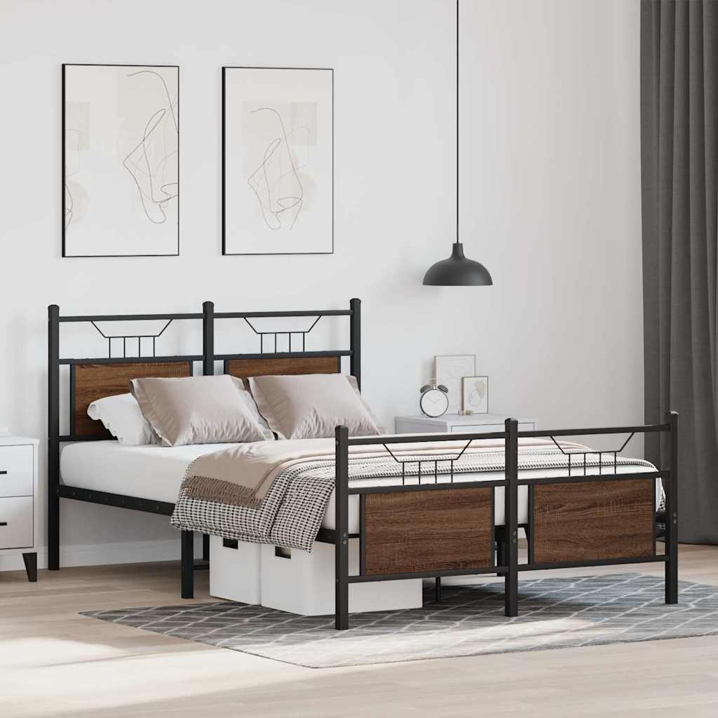 sengeramme 120x200 cm uden madras konstrueret træ brunt eg