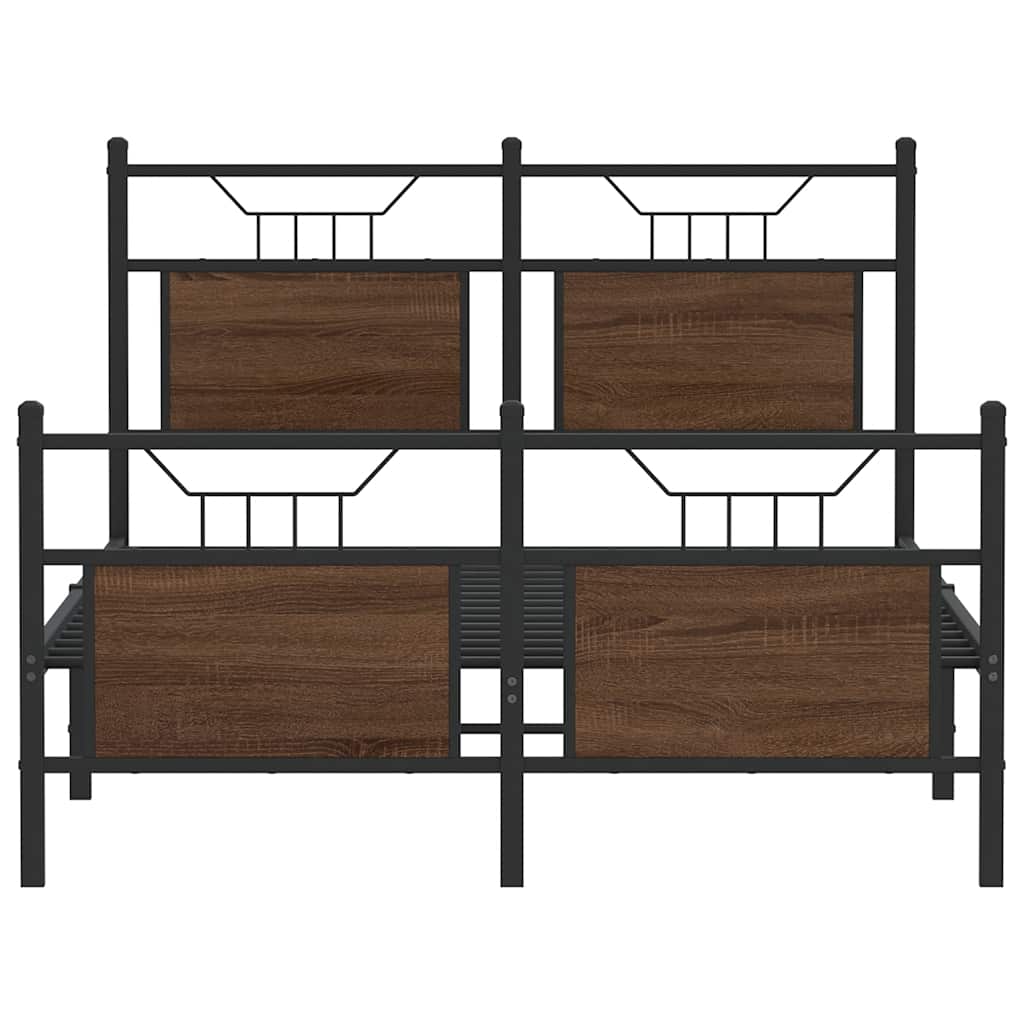 sengeramme 120x200 cm uden madras konstrueret træ brunt eg