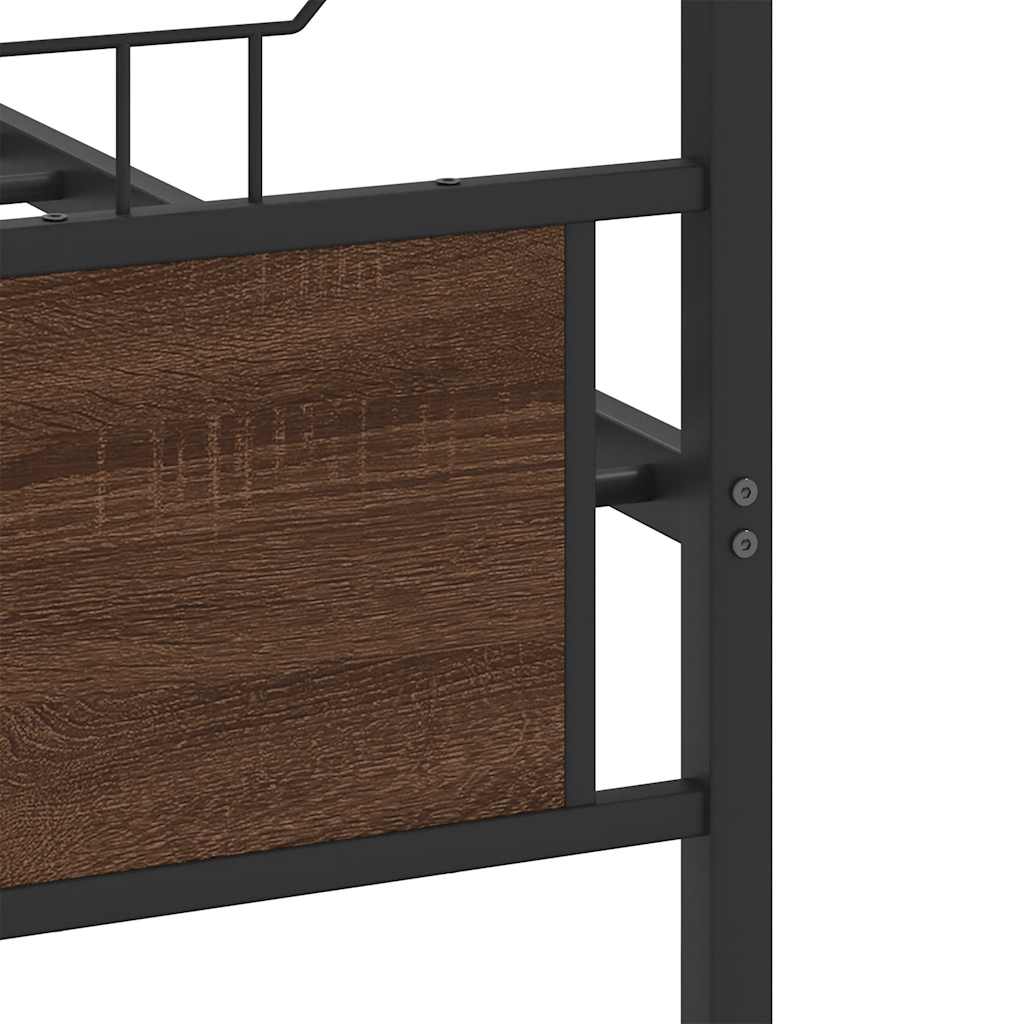 sengeramme 137x190 cm uden madras konstrueret træ brunt eg