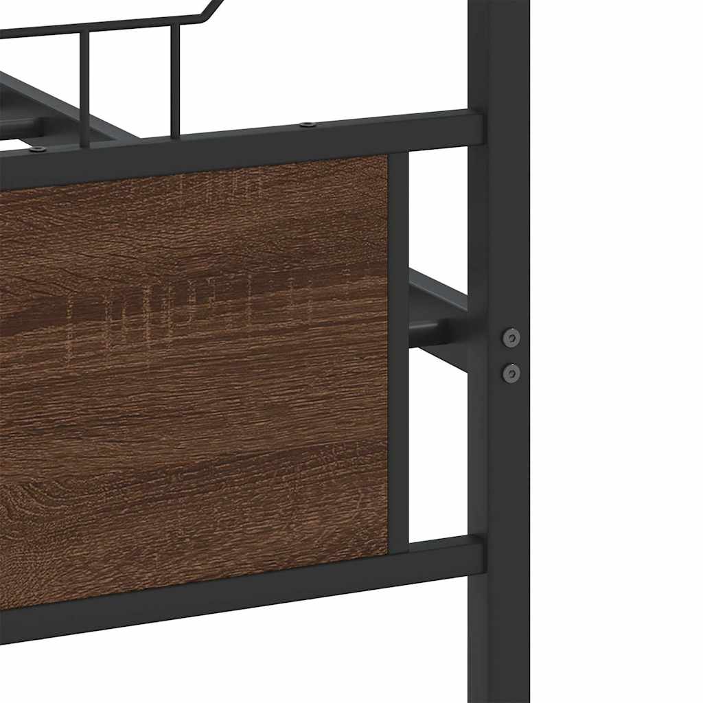 sengeramme 140x190 cm uden madras konstrueret træ brunt eg