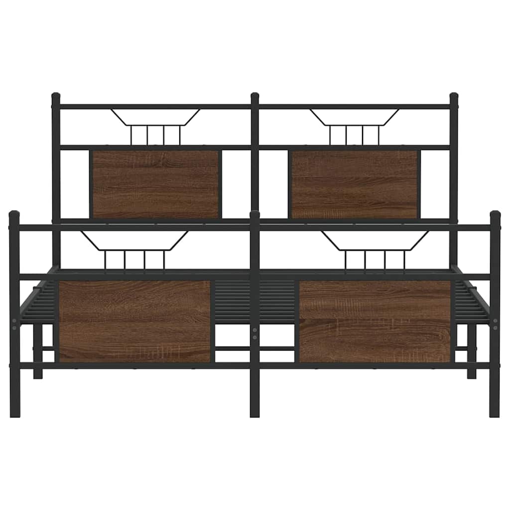 sengeramme 140x200 cm uden madras konstrueret træ brunt eg