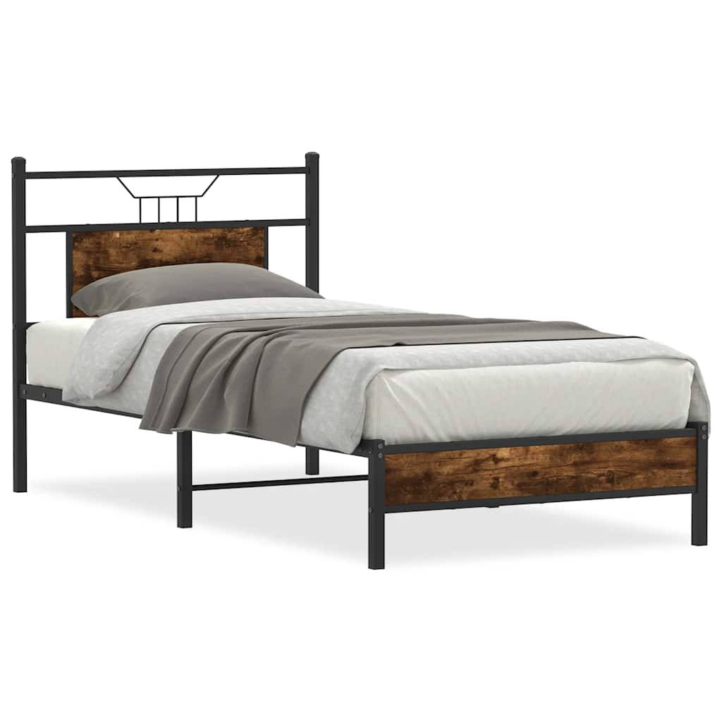 sengeramme 75x190 cm uden madras konstrueret træ røget eg