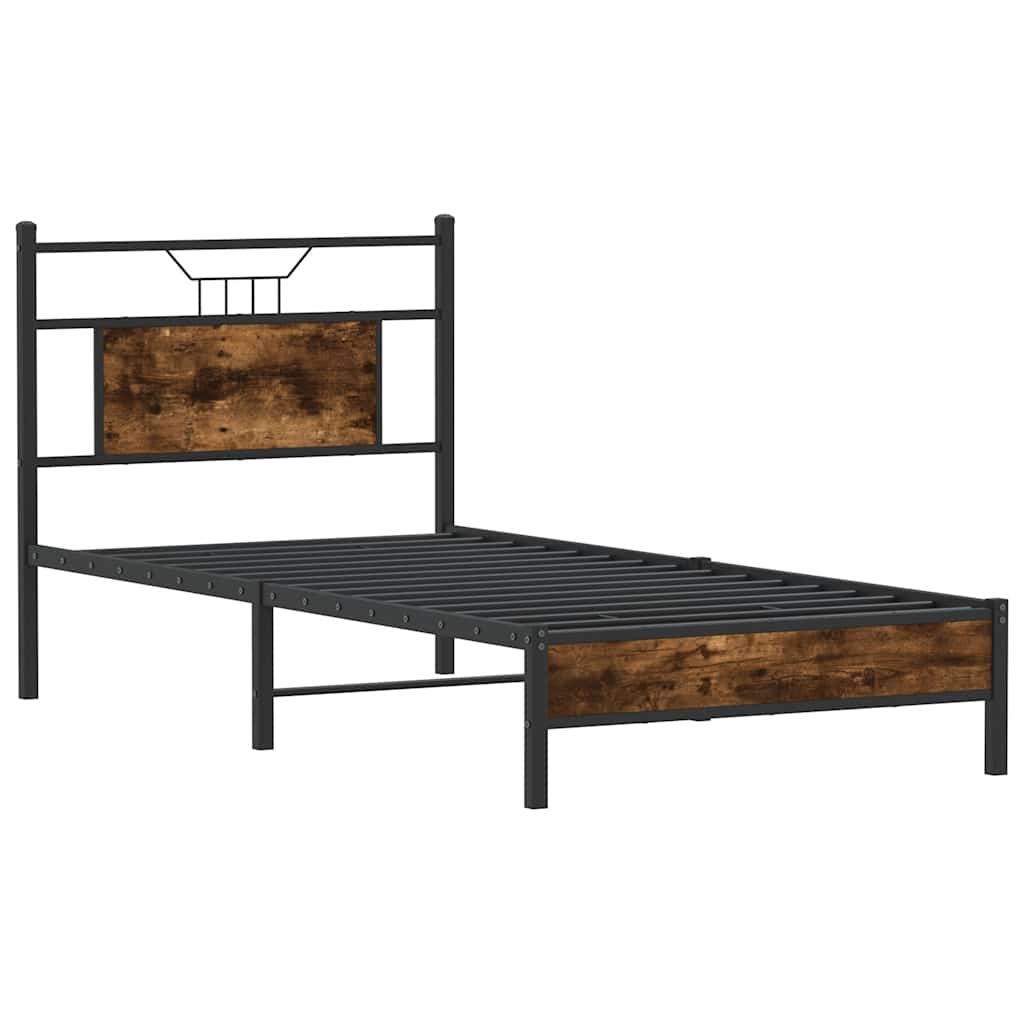 sengeramme 75x190 cm uden madras konstrueret træ røget eg