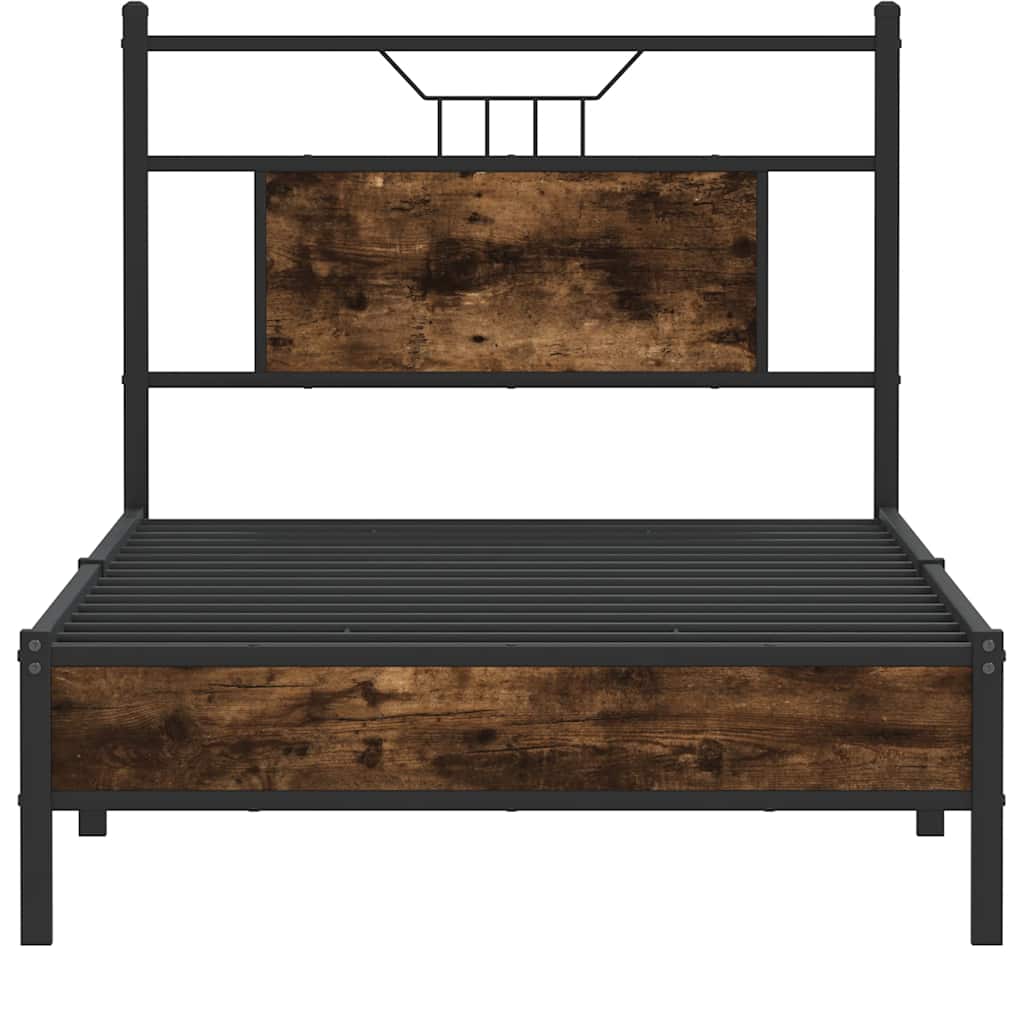 sengeramme 90x190 cm uden madras konstrueret træ røget eg