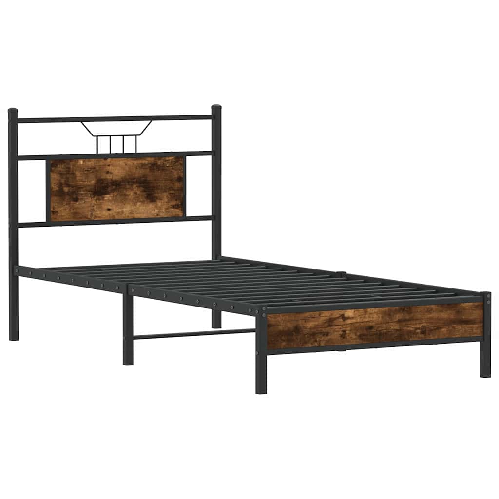 sengeramme 90x200 cm uden madras konstrueret træ røget eg