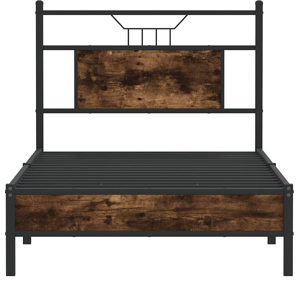 sengeramme 90x200 cm uden madras konstrueret træ røget eg