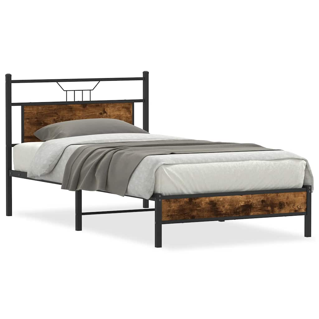 sengeramme uden madras 107x203 cm konstrueret træ røget eg