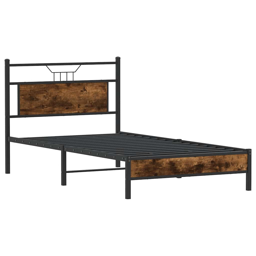 sengeramme uden madras 107x203 cm konstrueret træ røget eg