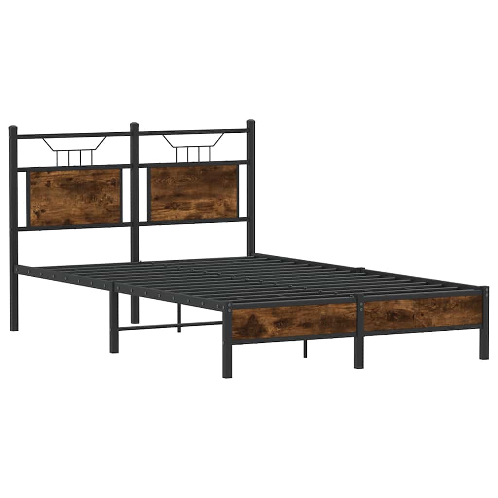 sengeramme 120x190 cm uden madras konstrueret træ røget eg