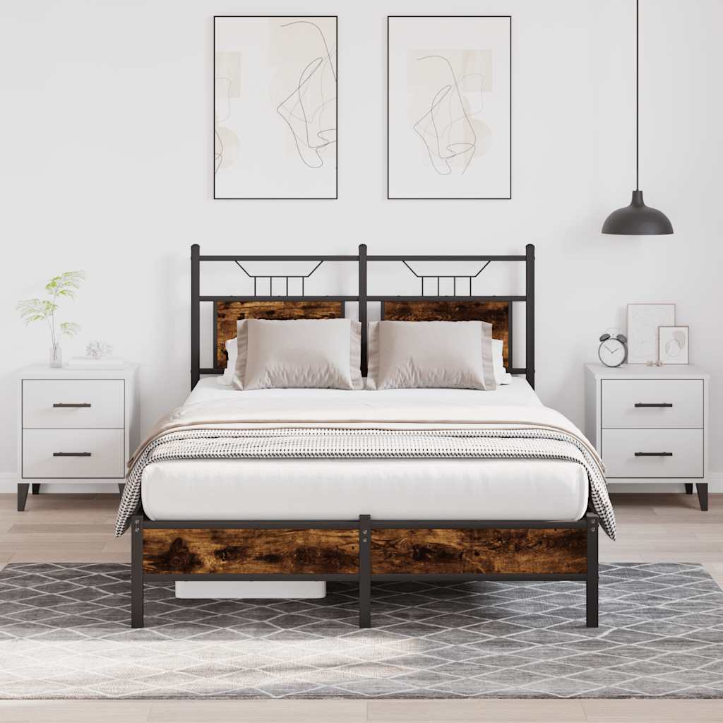 sengeramme 120x190 cm uden madras konstrueret træ røget eg