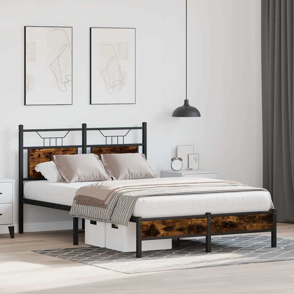 sengeramme 120x200 cm uden madras konstrueret træ røget eg
