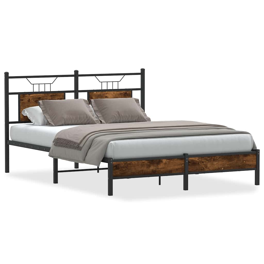 sengeramme 137x190 cm uden madras konstrueret træ røget eg