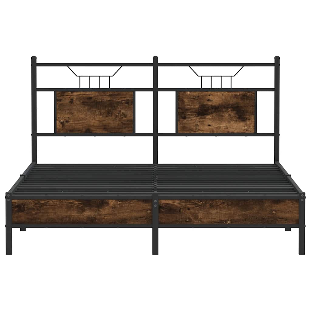 sengeramme 137x190 cm uden madras konstrueret træ røget eg