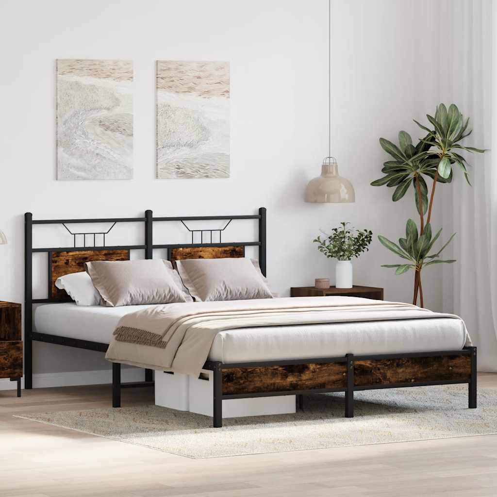 sengeramme 140x190 cm uden madras konstrueret træ røget eg