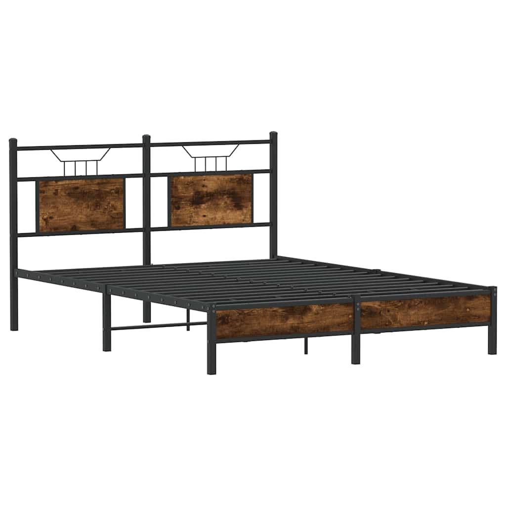 sengeramme 140x190 cm uden madras konstrueret træ røget eg