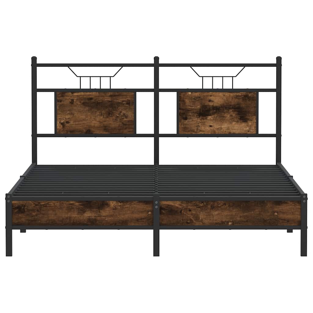 sengeramme 140x190 cm uden madras konstrueret træ røget eg