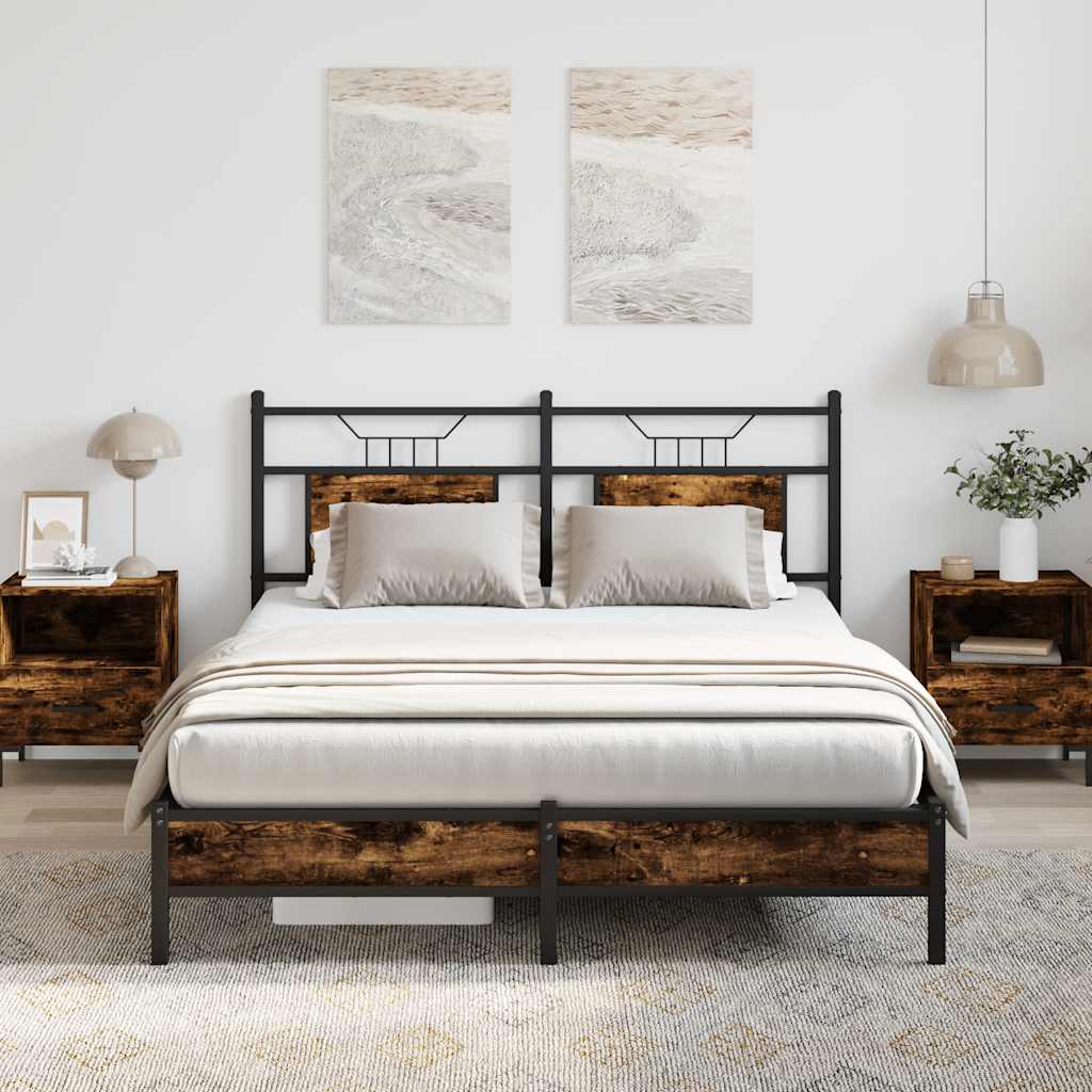 sengeramme 140x190 cm uden madras konstrueret træ røget eg