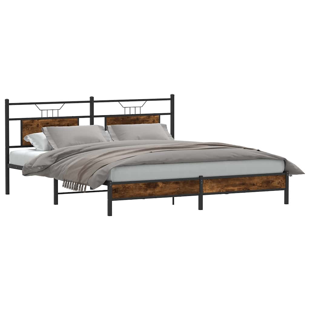 sengeramme uden madras 160x200 cm konstrueret træ røget eg
