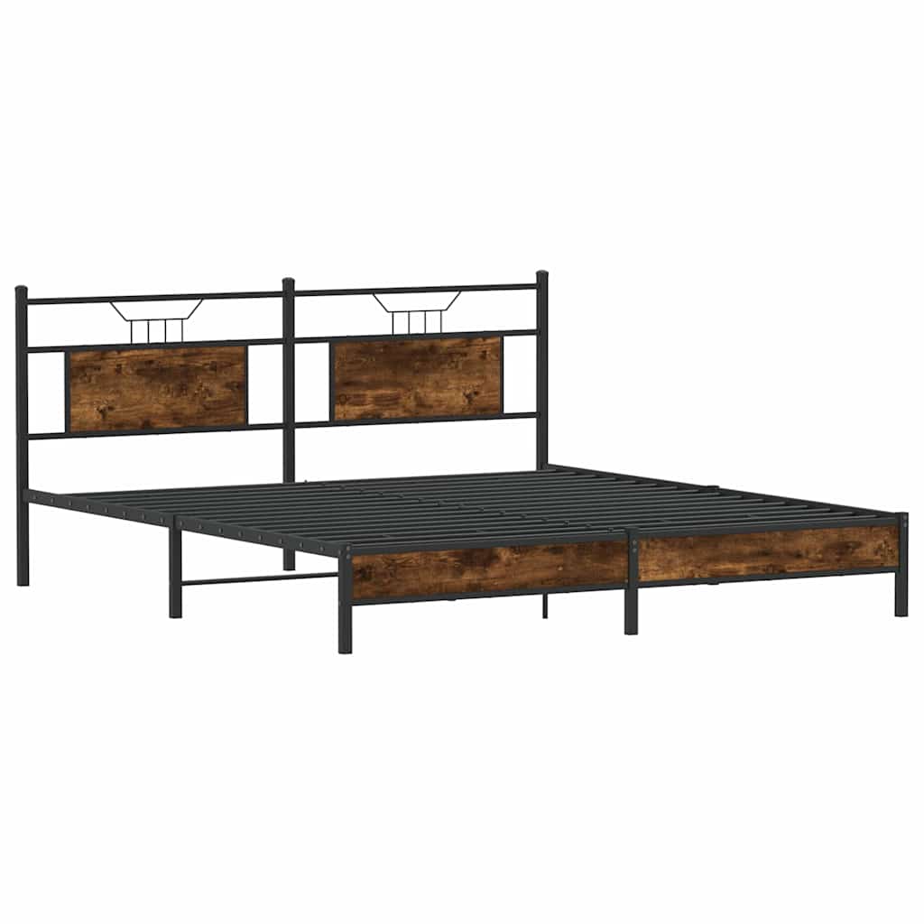 sengeramme uden madras 160x200 cm konstrueret træ røget eg