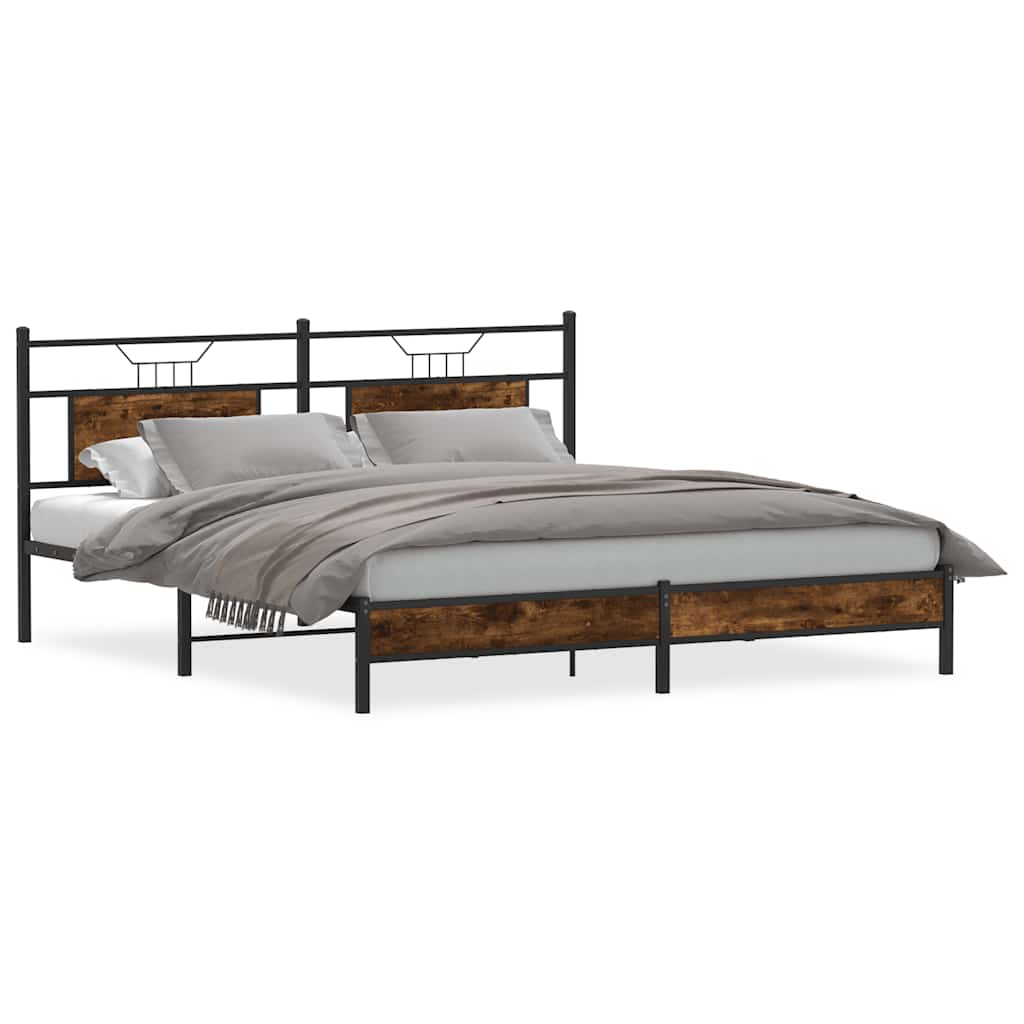 sengeramme uden madras 183x213 cm konstrueret træ røget eg