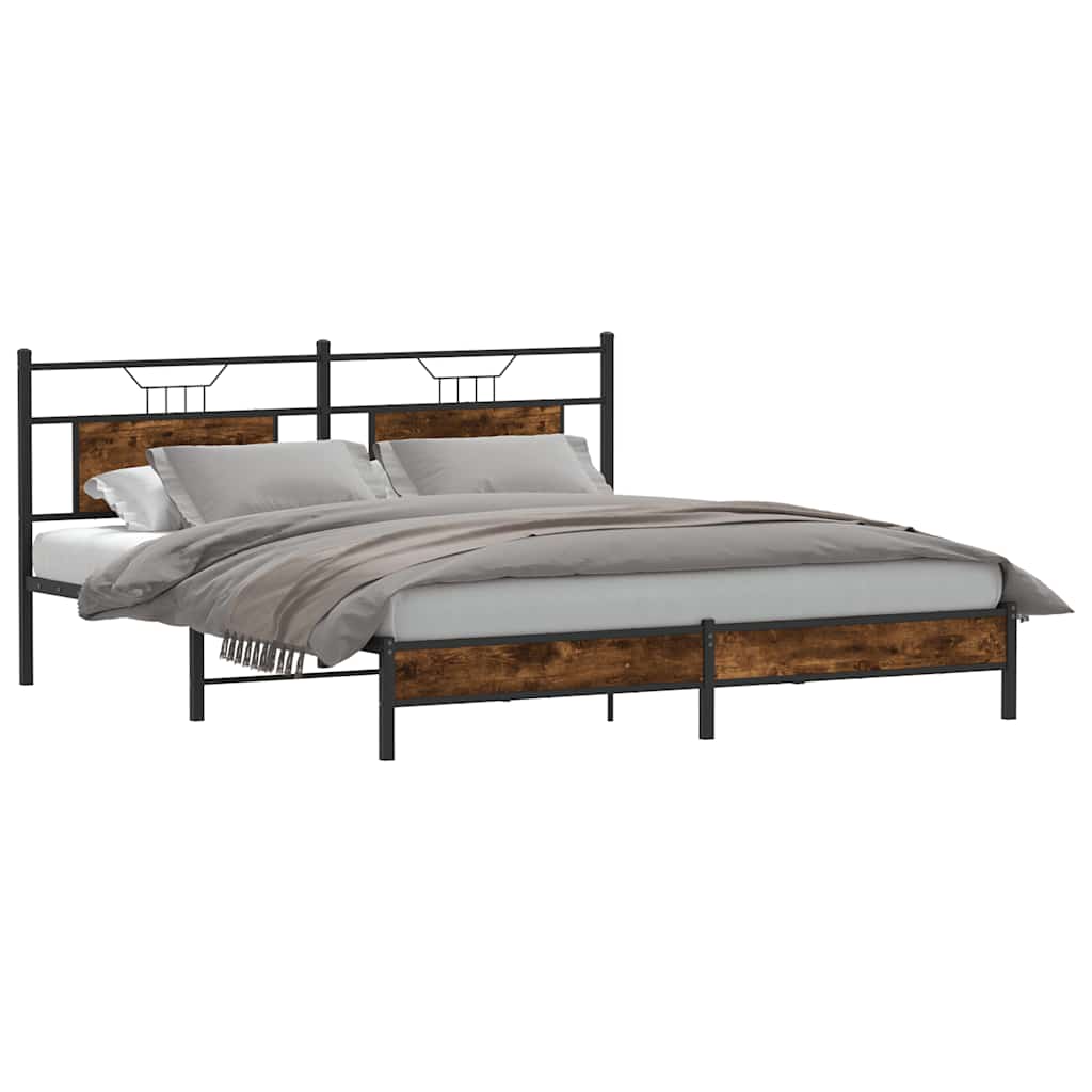 sengeramme uden madras 183x213 cm konstrueret træ røget eg
