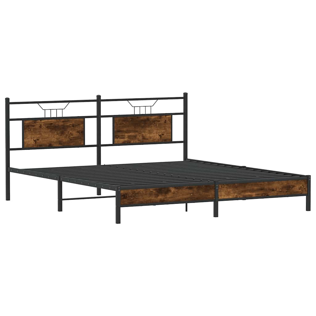 sengeramme uden madras 183x213 cm konstrueret træ røget eg