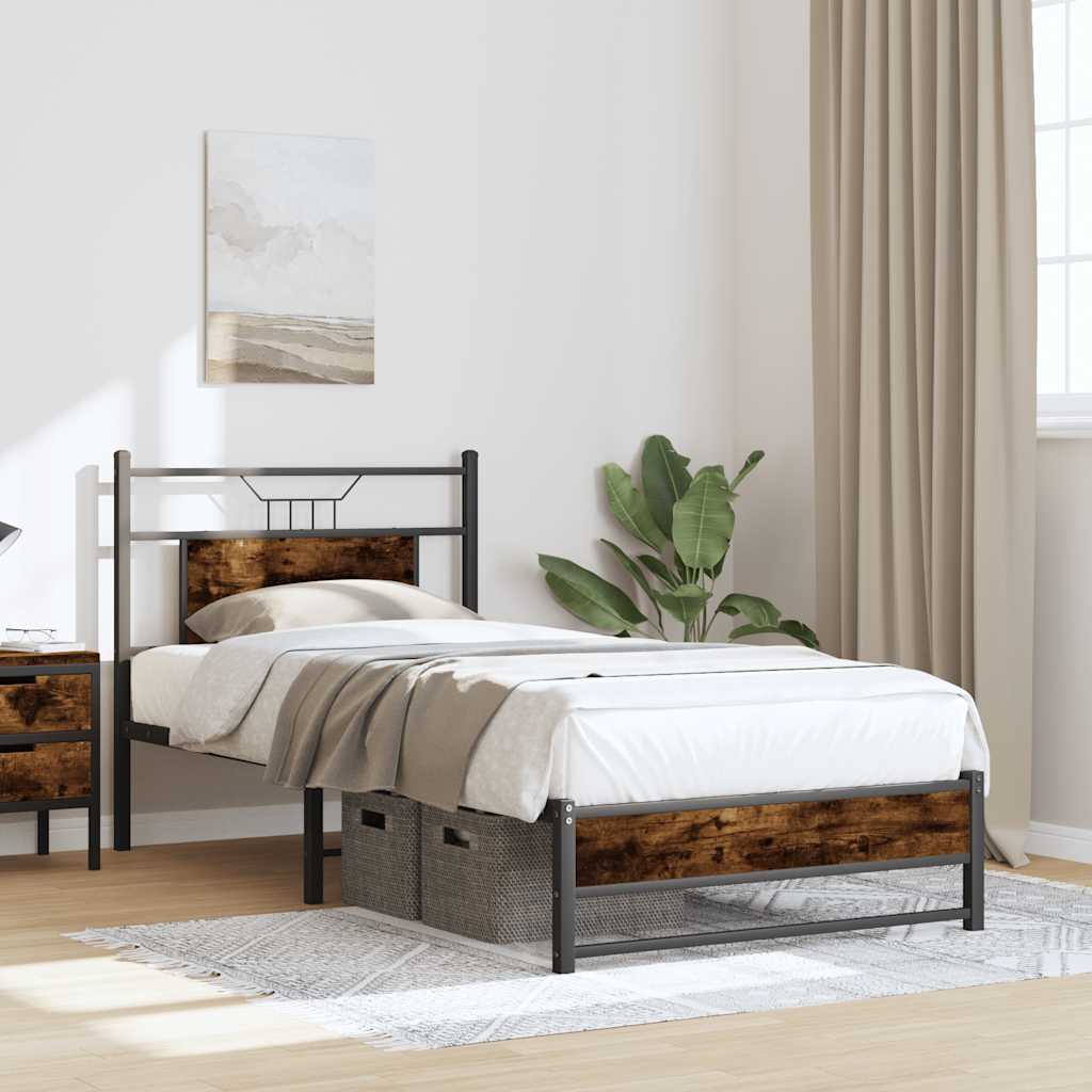 sengeramme 80x200 cm uden madras konstrueret træ røget eg