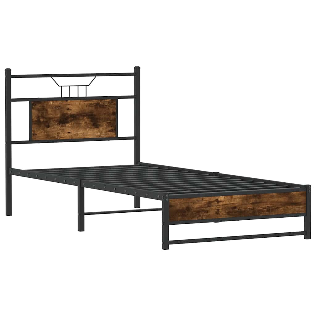 sengeramme 80x200 cm uden madras konstrueret træ røget eg