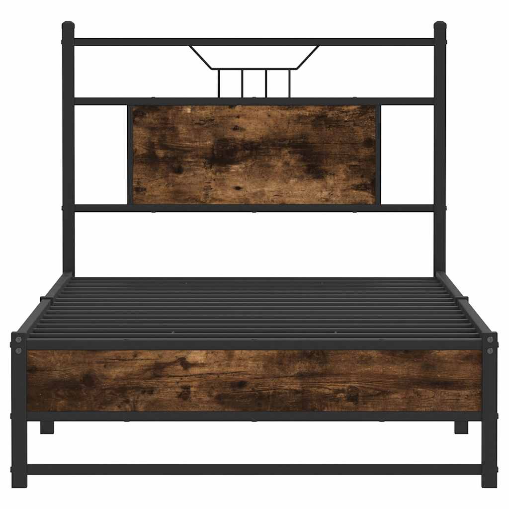 sengeramme 80x200 cm uden madras konstrueret træ røget eg
