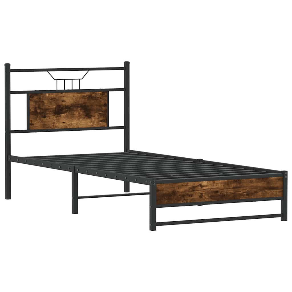 sengeramme 90x190 cm uden madras konstrueret træ røget eg