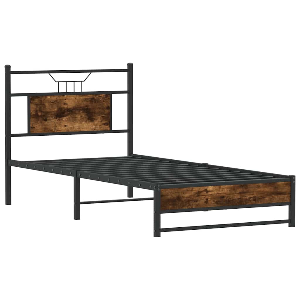 sengeramme 90x200 cm uden madras konstrueret træ røget eg