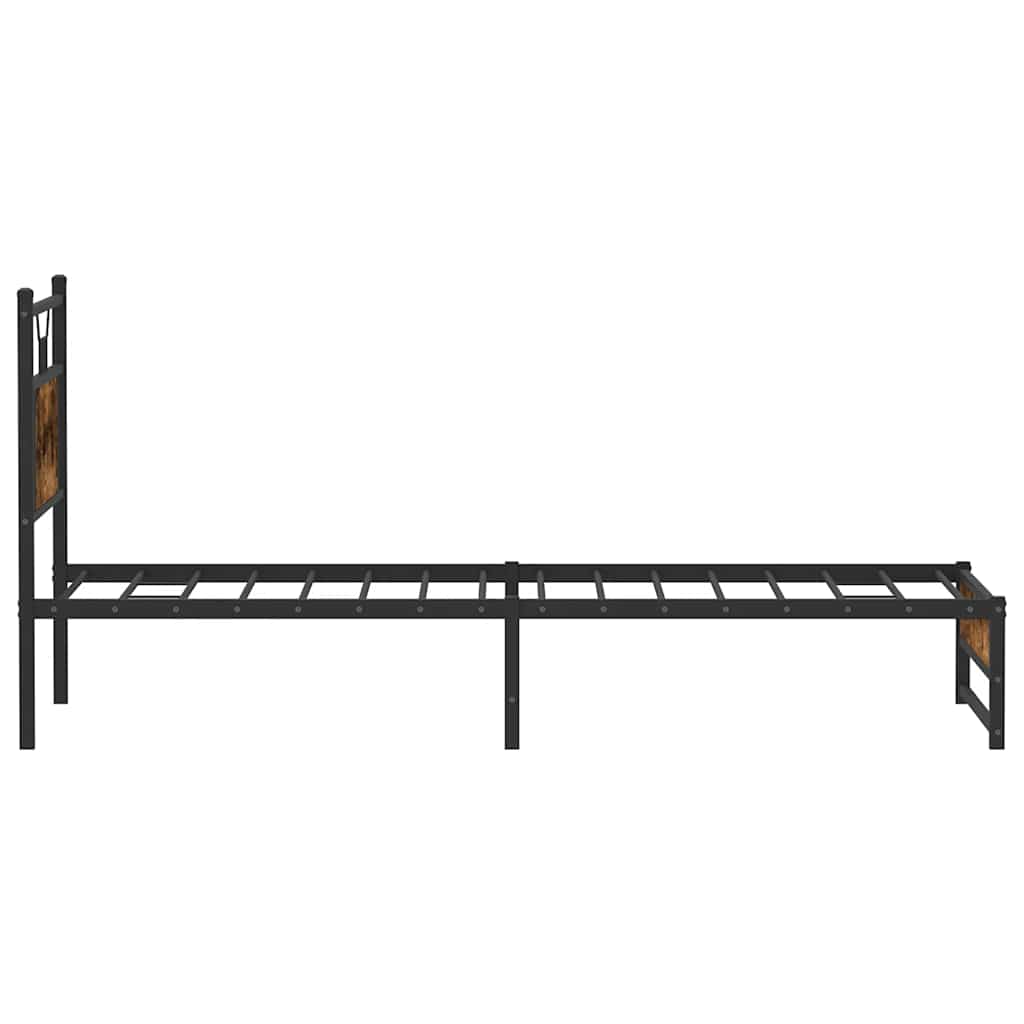 sengeramme 90x200 cm uden madras konstrueret træ røget eg