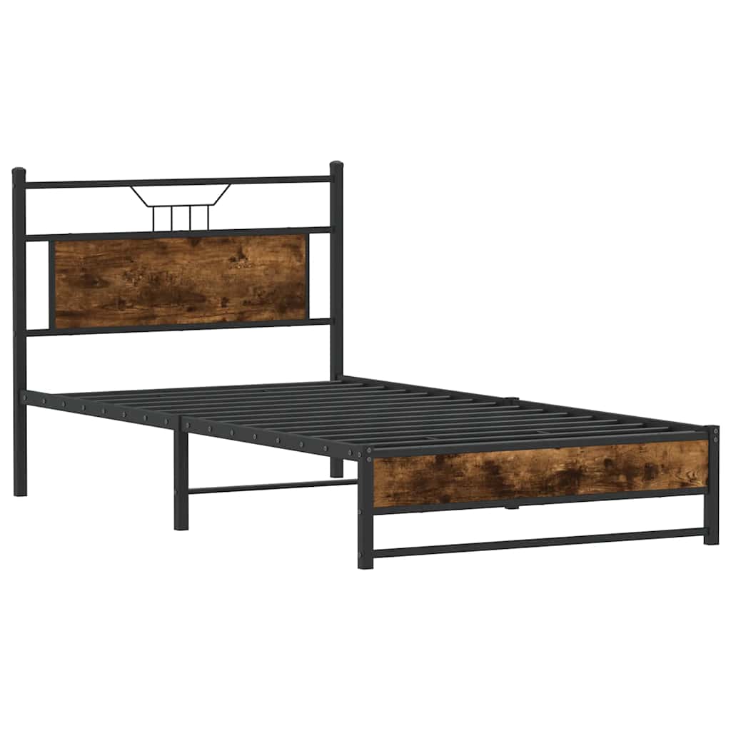 sengeramme uden madras 107x203 cm konstrueret træ røget eg