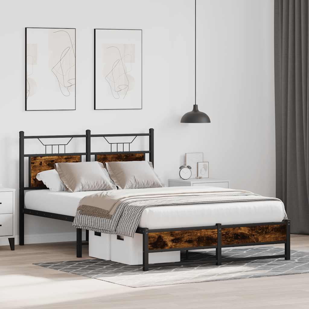 sengeramme 120x190 cm uden madras konstrueret træ røget eg