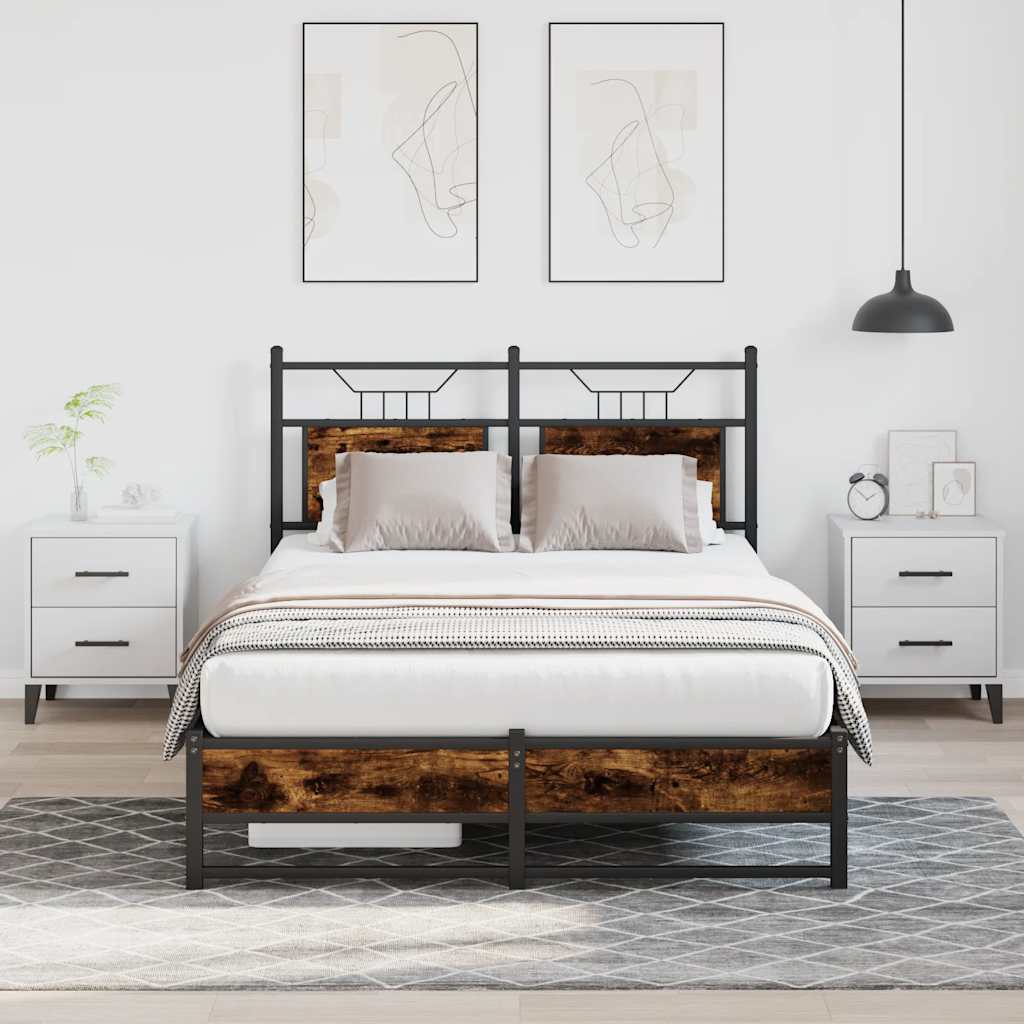 sengeramme 120x190 cm uden madras konstrueret træ røget eg