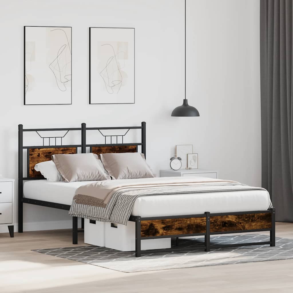 sengeramme 120x200 cm uden madras konstrueret træ røget eg