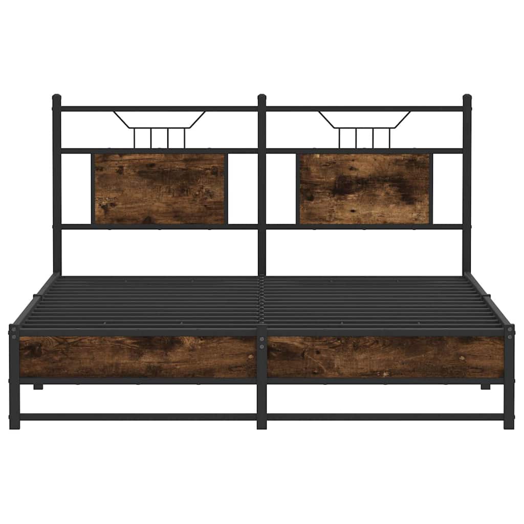 sengeramme 137x190 cm uden madras konstrueret træ røget eg