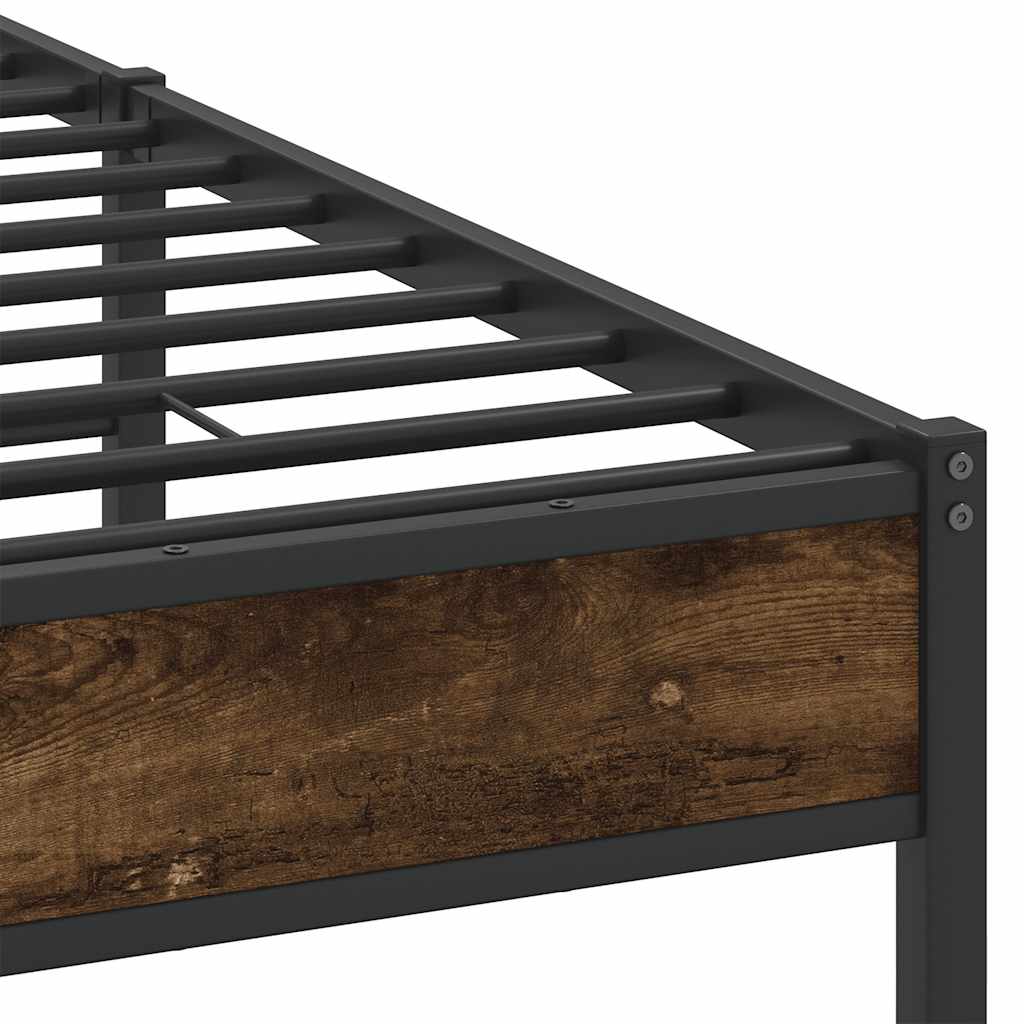 sengeramme 137x190 cm uden madras konstrueret træ røget eg