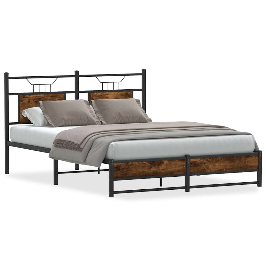 sengeramme 140x190 cm uden madras konstrueret træ røget eg