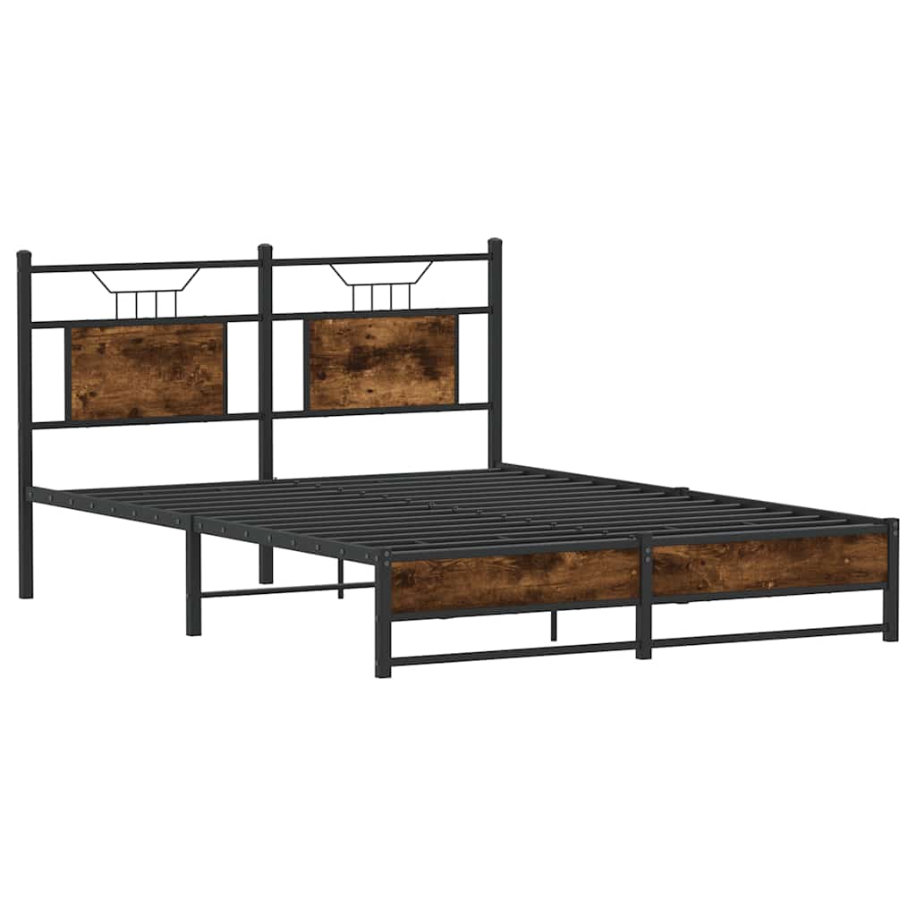 sengeramme 140x190 cm uden madras konstrueret træ røget eg