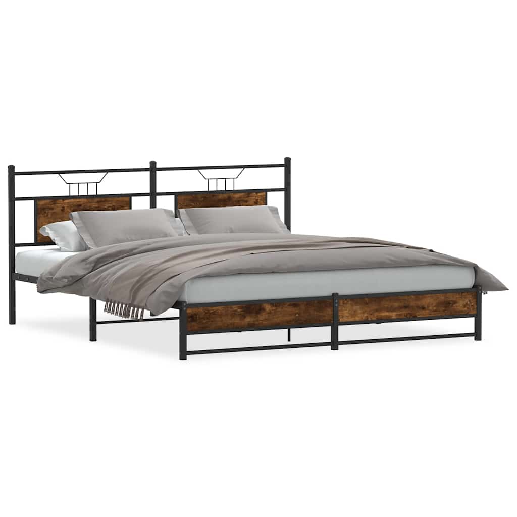 sengeramme uden madras 160x200 cm konstrueret træ røget eg